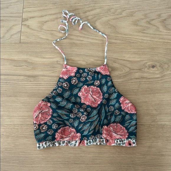 Beach Riot Other - Beach Riot x Stone Cold Fox | Floral Bikini Halter Top | Teal and pink | Large